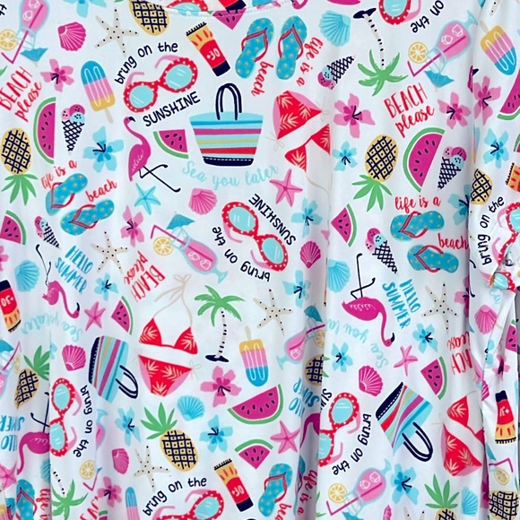 Sunset Treasures Womens Pajamas T-shirt and Pant Set Beach Print Womens S - Picture 2 of 5